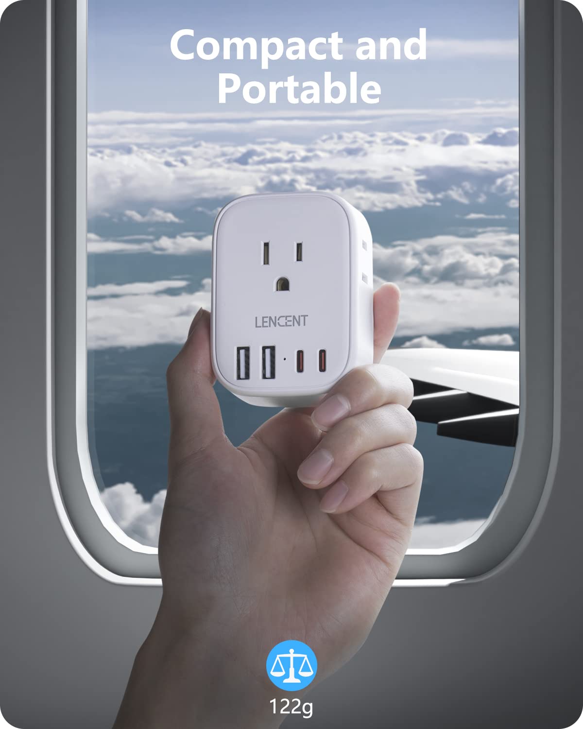 2 Pack Canada to UK Plug Adapter, LENCENT Type G Travel Adapter with 4 USB Charger(2 USB C), 4 Outlets Converter,8 in 1 Ireland Plug Adaptor for US CA to Dubai Scotland British England Hong Kong