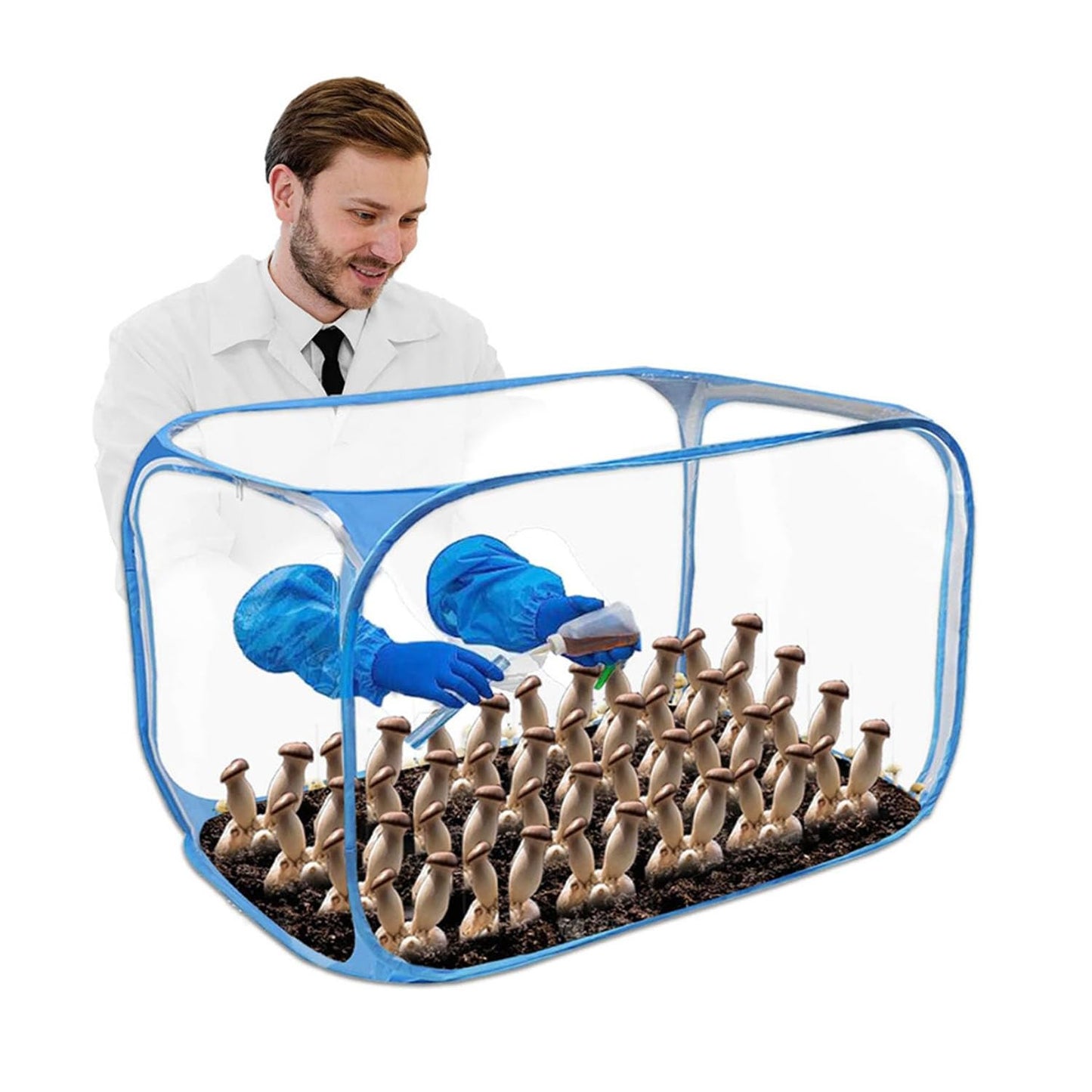 Heyaxdin Portable Collapsible Mushroom Grow Box, Mushroom Grow Still Air Box, Pop Up Mushroom Cultivation Tent, Grow Bag Mushroom Tent Propagation Station
