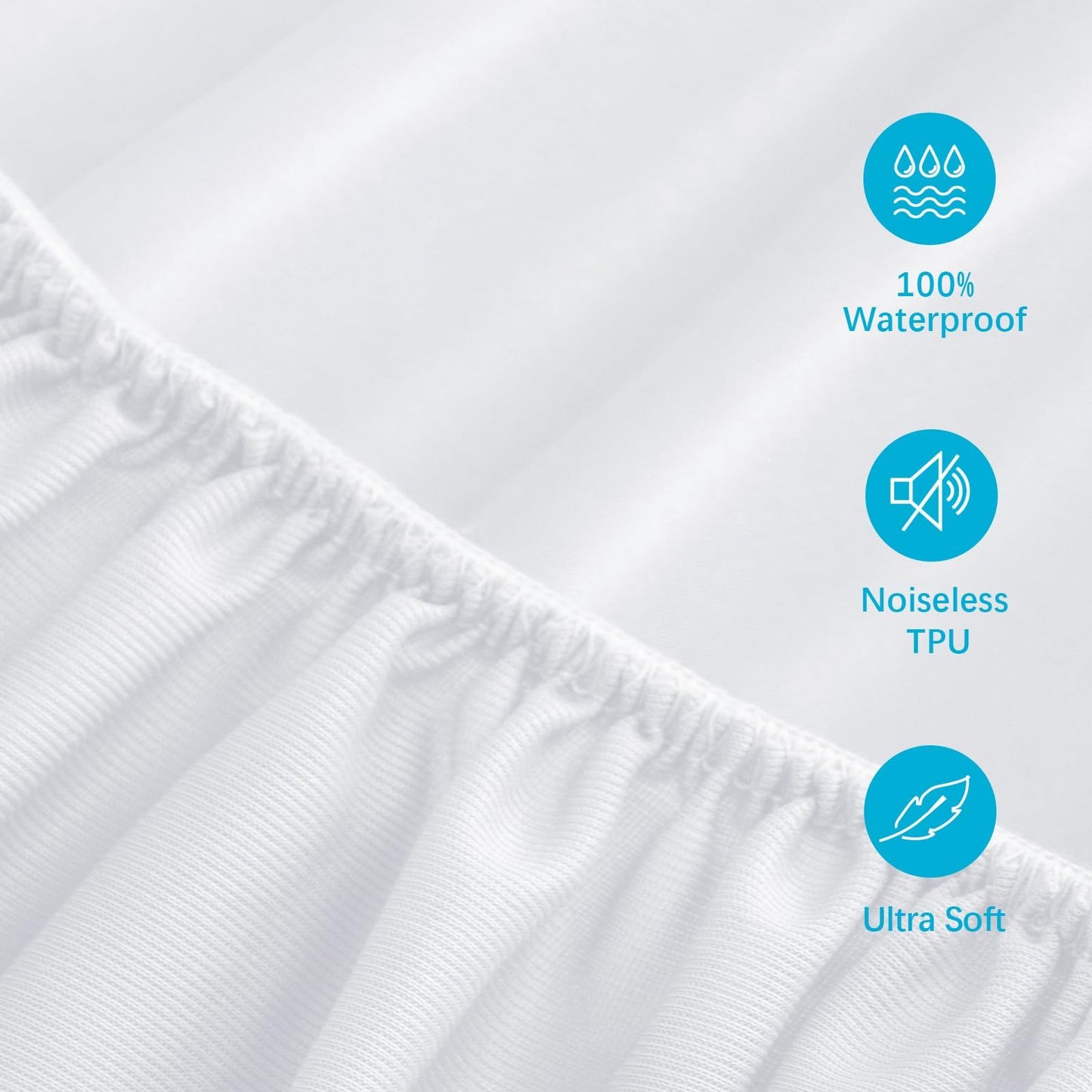 2 Pack Twin Size Waterproof Mattress Protector, Breathable, Noiseless Mattress Cover, Deep Pocket Mattress Protector Pad Cover - Cooling Smooth Soft,38"x 75"(White)