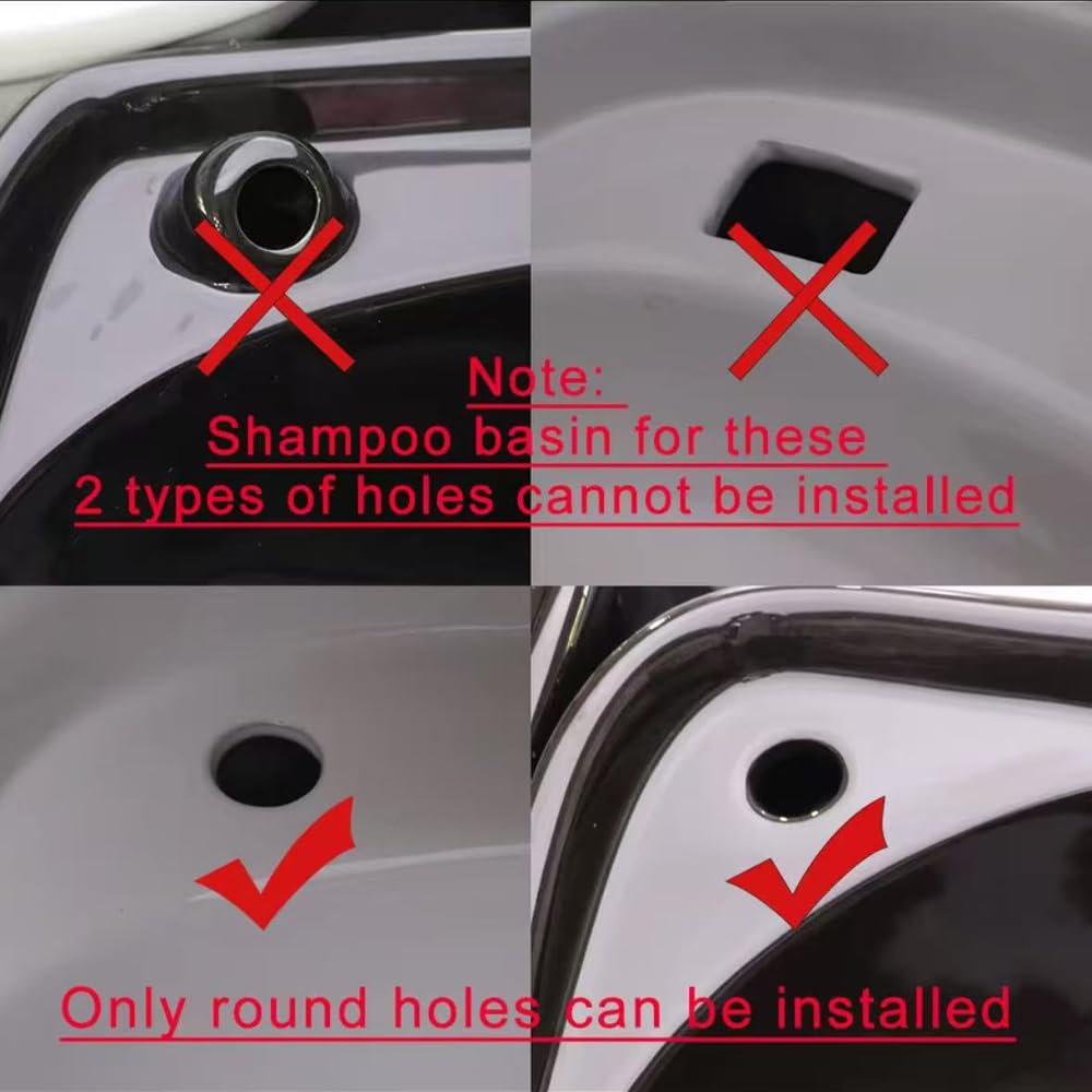 Waterfall Spa Shower for Shampoo Chairs Therapy Head with Shower Head, Salon Equipment for Head Massage, Black Set