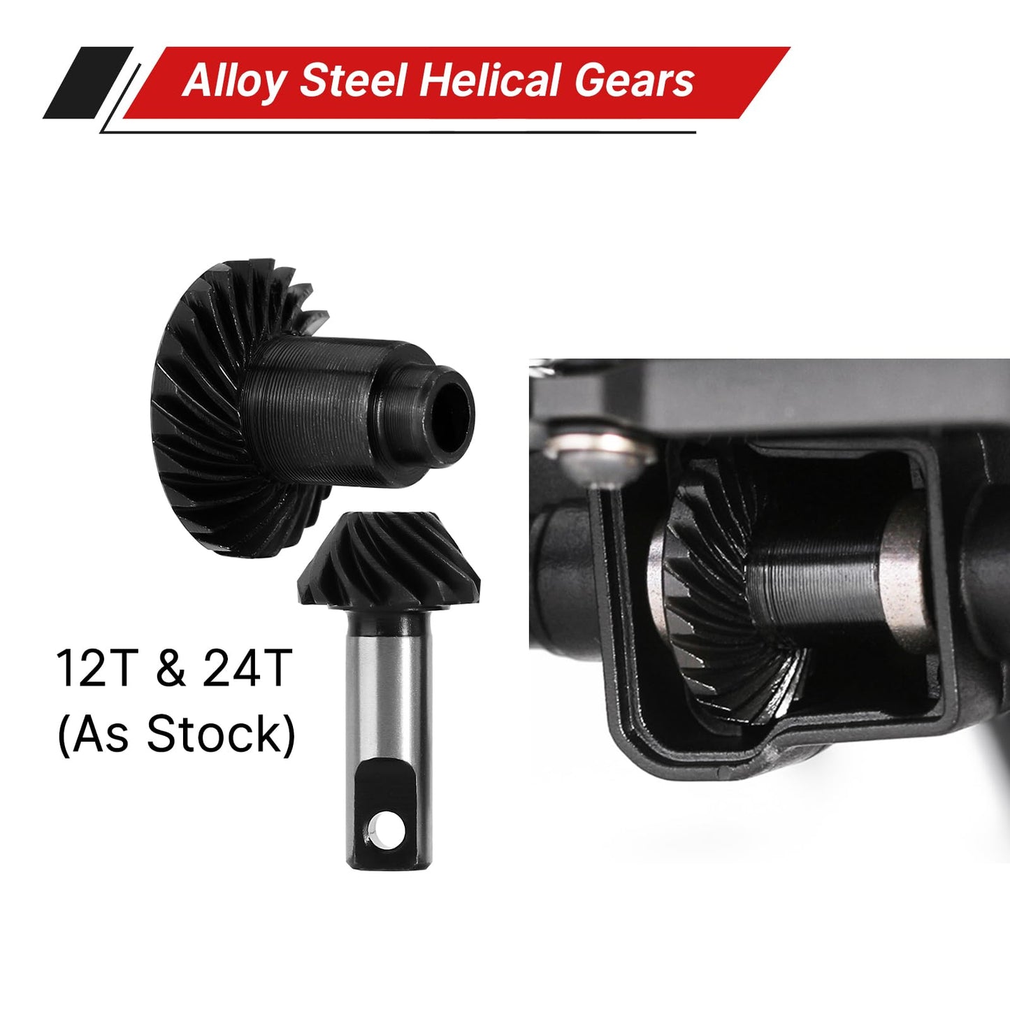 INJORA 48g Front and 42g Rear Axles Set - +4mm Extended Aluminum Complete Axles for TRX4M Upgrade 1/18 RC Crawler Car