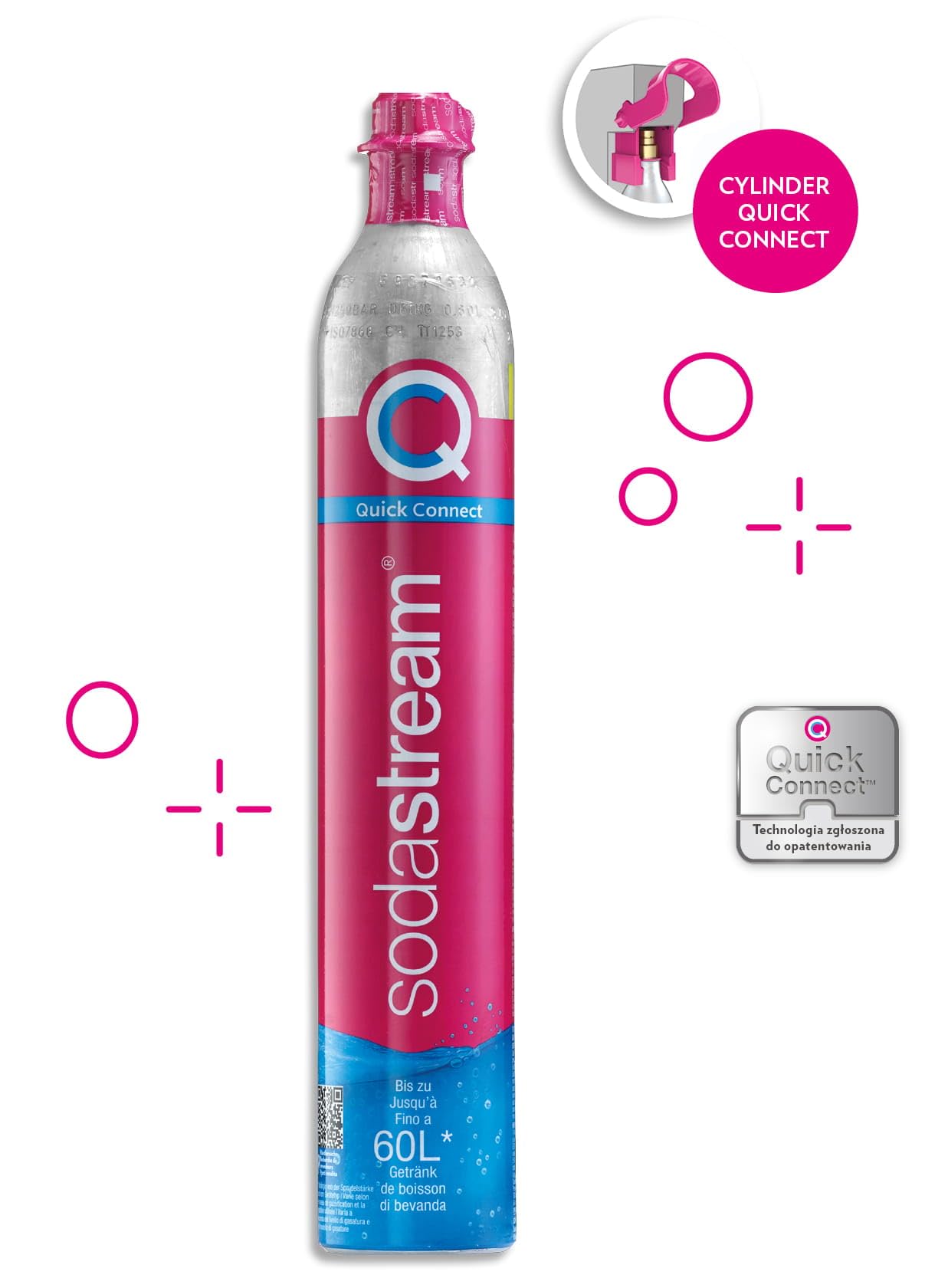 Sodastream - CO2 60L quick connect gas refill cylinder for carbonating machine Quick Connect Cylinder