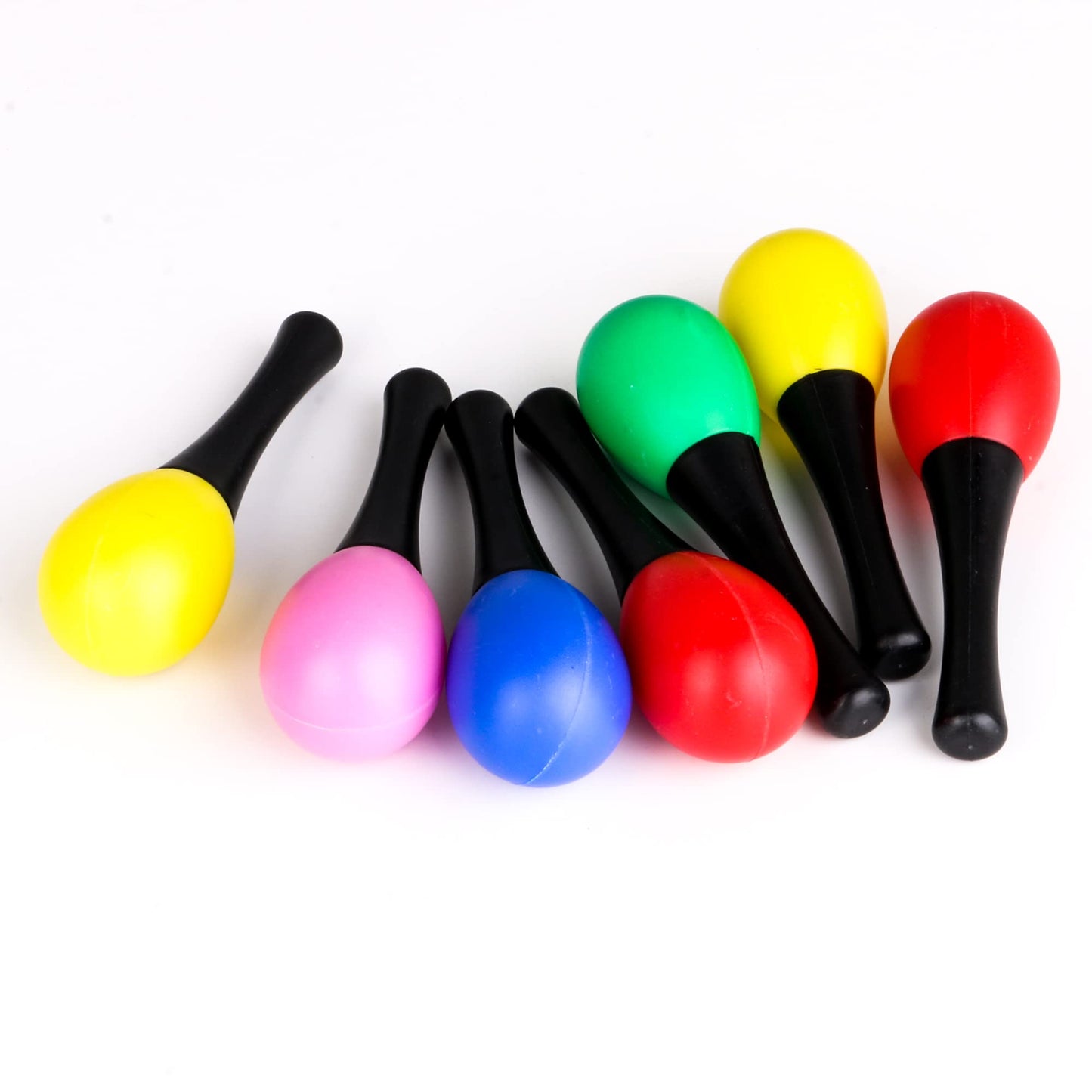 BQLZR 13x3.9cm Plastic Maracas Rattle Shakers Musical Instrument Pack of 24