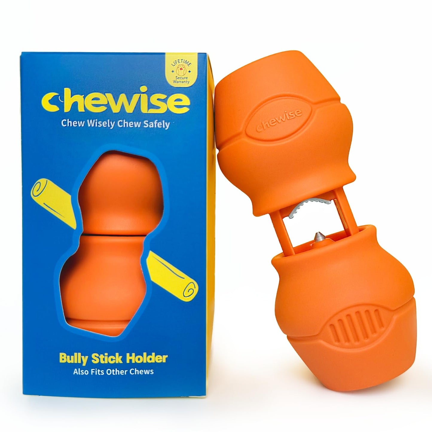 Chewise Bully Stick Holder for Dogs, BPA-Free Safety Dog Chew Holder to Prevent Choking, Fits Various Bully Sticks and Dog Sizes