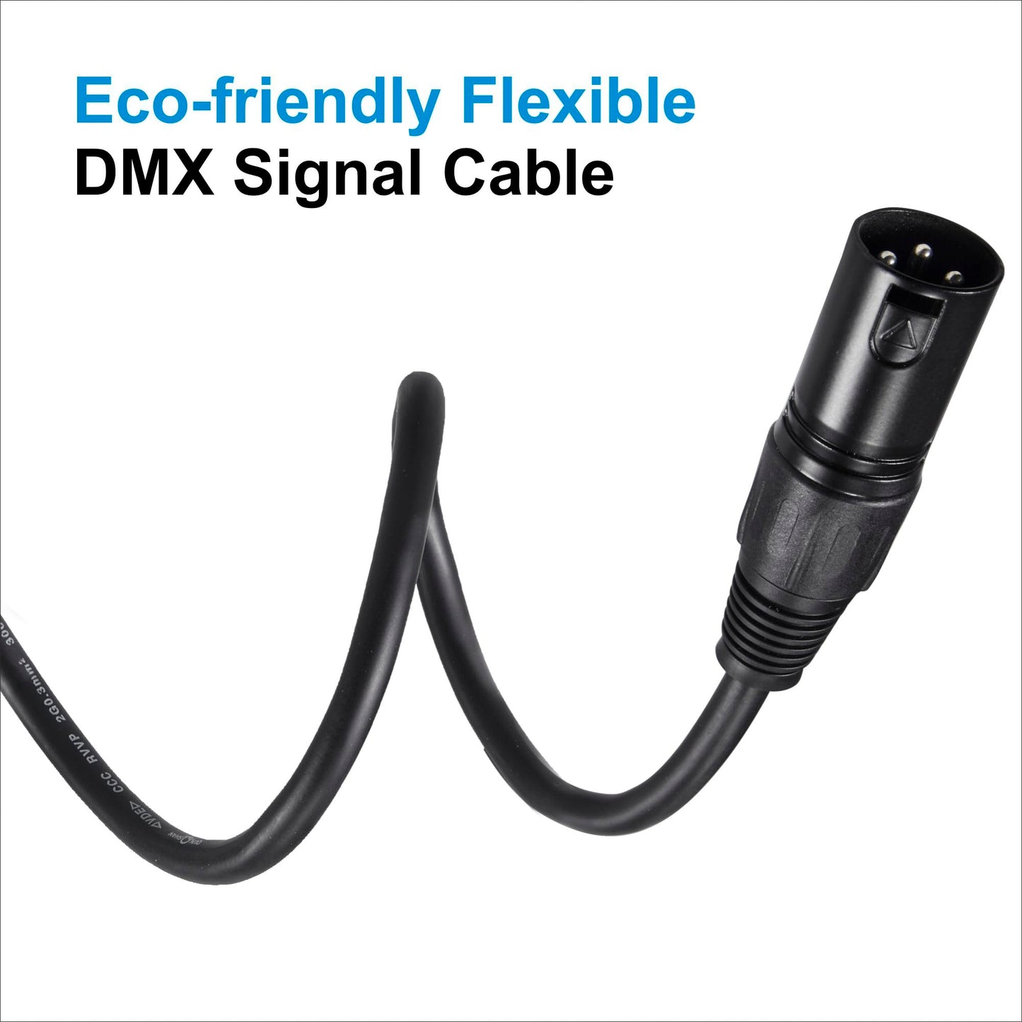 Rualin 50ft DMX Cables, 2PCS 3-Pin XLR Male to Female Stage Lighting Cables for DMX512 Stage & DJ Lighting Fixtures