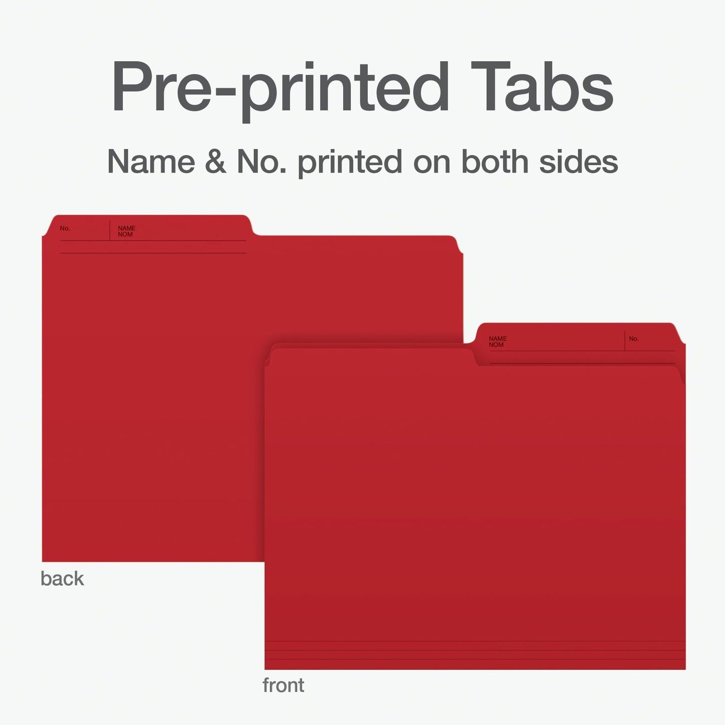Pendaflex File Folders, 1/2 Cut Tab, Letter Size, Red, Durable Paper Stock, 100/Box, Ideal for Office/Home/School Organization, Made in Canada, Reversible File Organizers