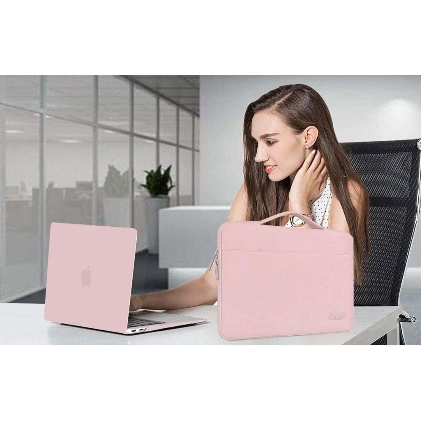 MOSISO Compatible with MacBook Pro 13 inch Case M2 2023, 2022, 2021-2016 A2338 M1 A2251 A2289 A2159 A1989 A1708 A1706,Plastic Hard Shell&Bag&Keyboard Skin&Webcam Cover&Screen Protector,Rose Quartz