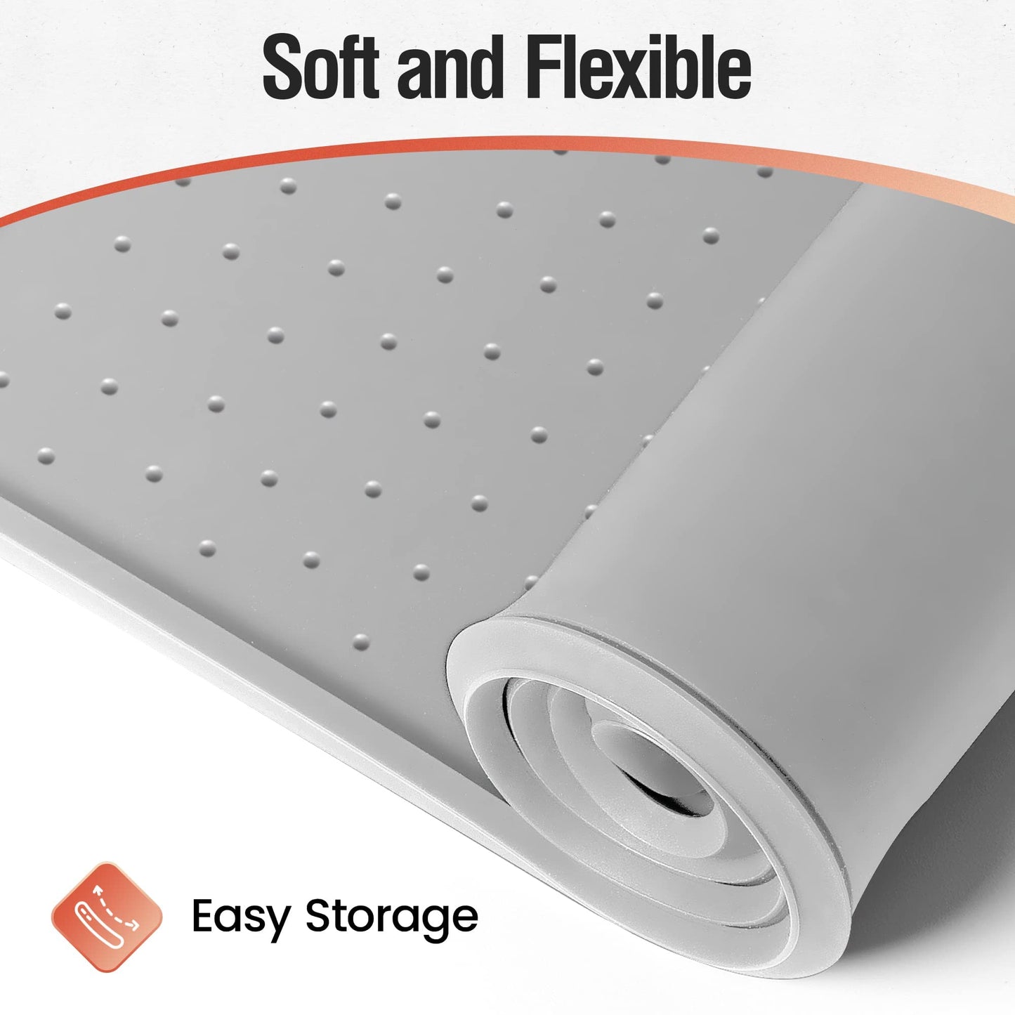 Conlun Silicone Dog Food Mat, 81x61cm Rubber Dogs and Cats Bowl Mat, Anti-Slip, Waterproof, Raised Edge Avoid Water Spilling Out, Easy Clean in Dishwasher,Gray