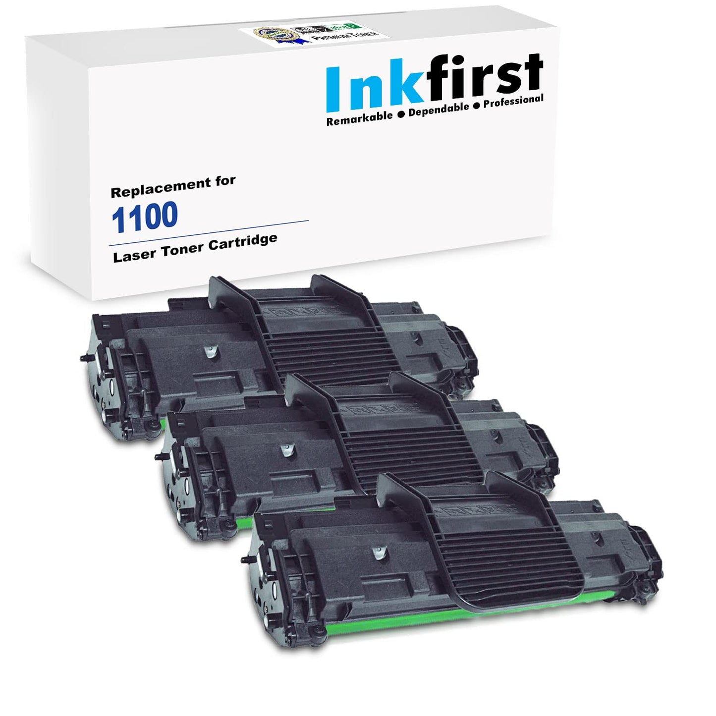 3 Inkfirst® Toner Cartridges 1100 (310-6640, 310-7660) Compatible Remanufactured for Dell 1100 1110 Black
