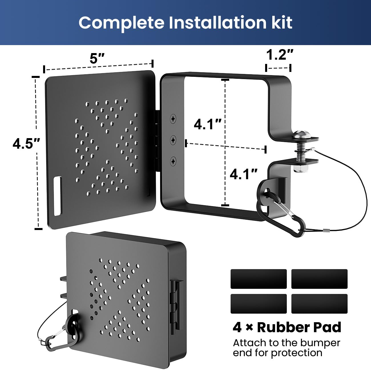 Aluminum RV Bumper End Cap- Fits Standard 4-Inch Square Camper Bumpers, No-Insect Vent Holes, Secure Sewer Hose Storage, Must-Have Travel Trailer Accessories - 2 Pack