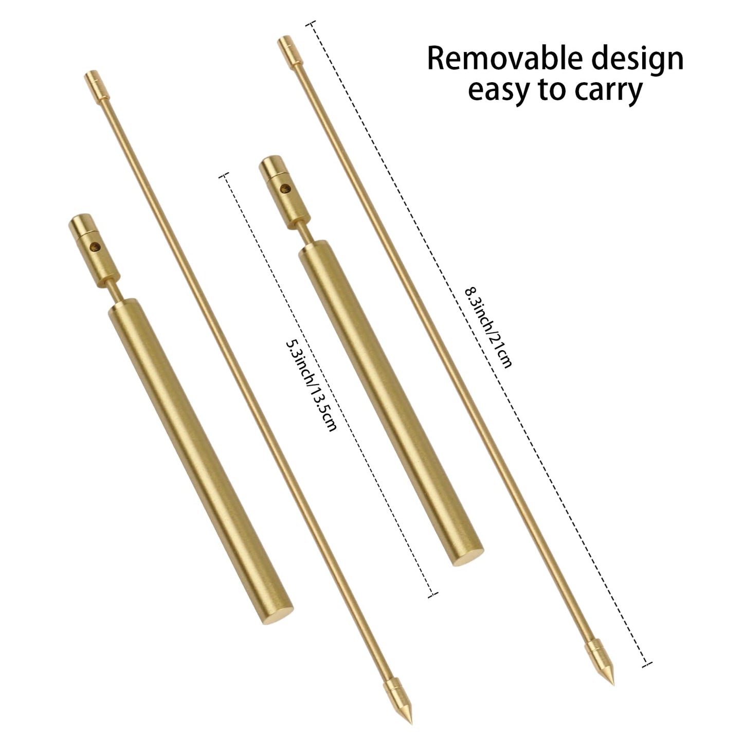 99.9% Copper Dowsing Rods, 2PCS Divining Rods, Solid Copper and Brass With Gift Box and Bag - Detect Gold, Water, Ghost Hunting, Locating Lost Items, Yes/No Questions