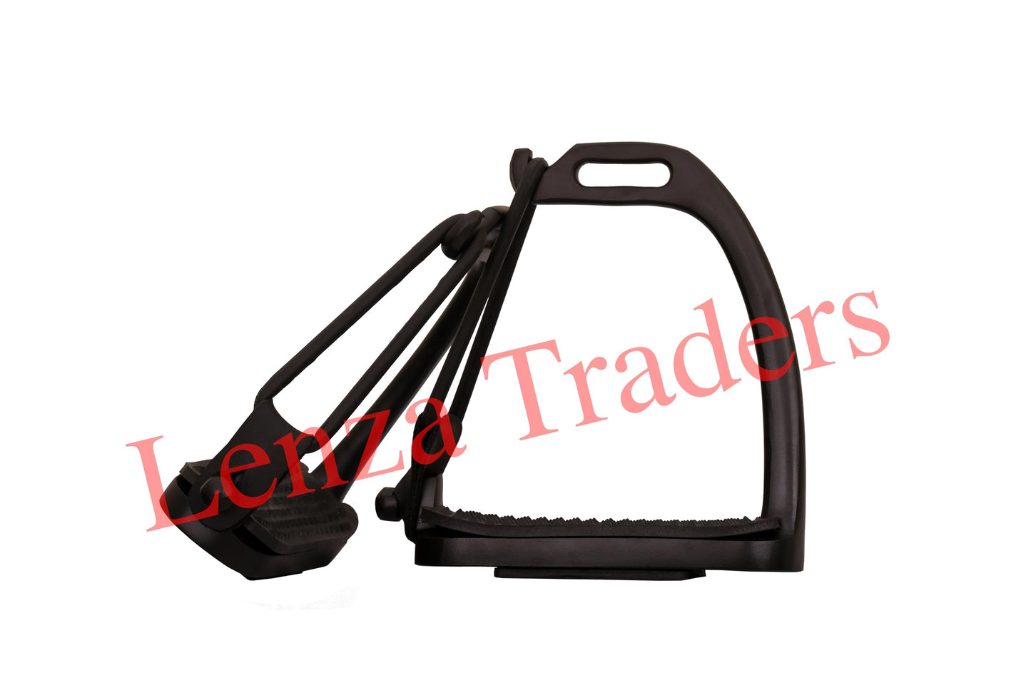 Peacock Black Matte Safety Stirrups Horse Riding S/Steel with TREADS (4.5" inch)