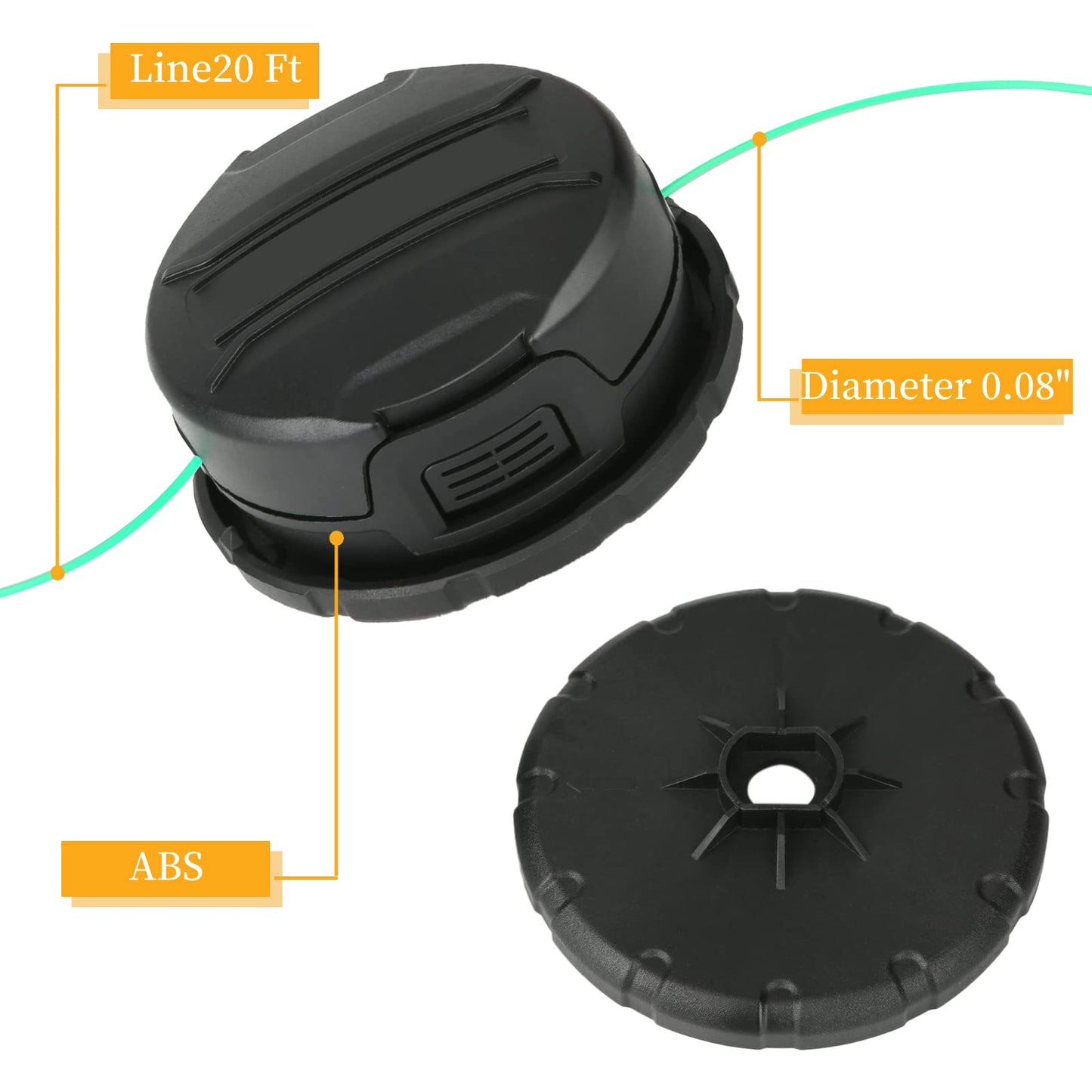 Eyoloty DWO1DT995 Replacement Trimmer Head Compatible with Dewalt DCST970,DCST922,DCST920,DCST990,DCST925 DCST991 Cordless String Trimmer,Replacement Head with Pre-Wound 0.080" 20Ft Line