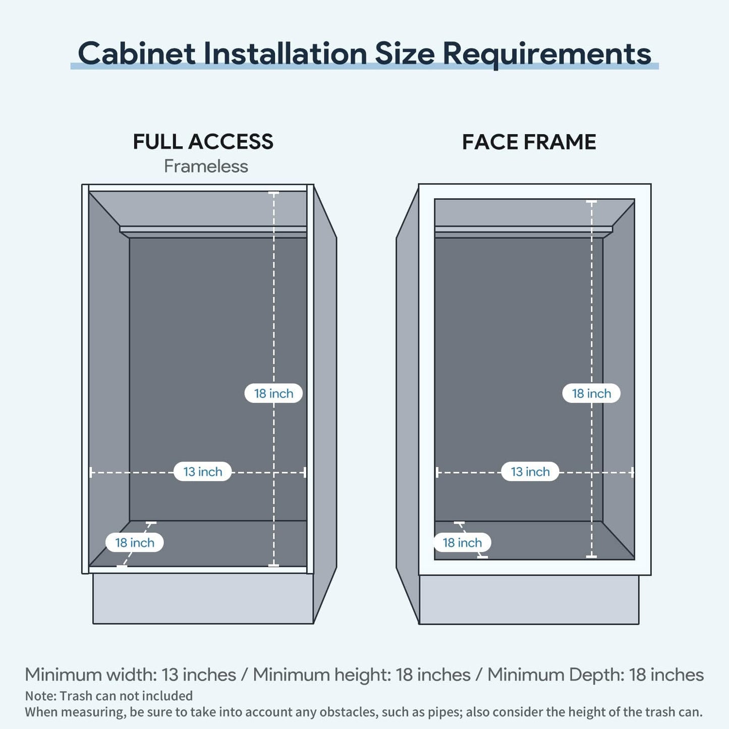Pull Out Garbage Bin Kitchen,Roll Out Trash Can Under Cabinet,Under Sink Slide Out Organizer,Cabinet Garbage Can Slide Out Kit with Silicone Handle,Chrome-Waste Bin Not Included