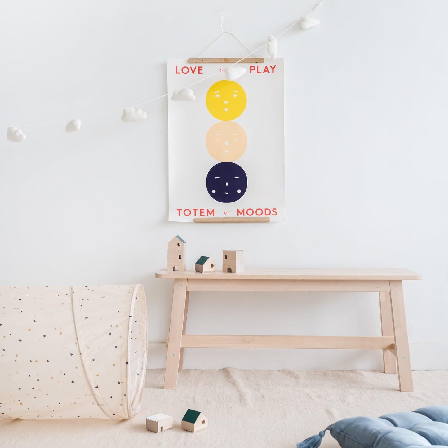 3 Sprouts Kids Play Tunnel – Recycled Fabric Pop Up Collapsible Tunnels - Crawling Foldable Tunnel for Toddler, Child, Baby to Crawl Through, Gross Motor Toy Tunnel for Kids Indoor - Terrazzo Beige