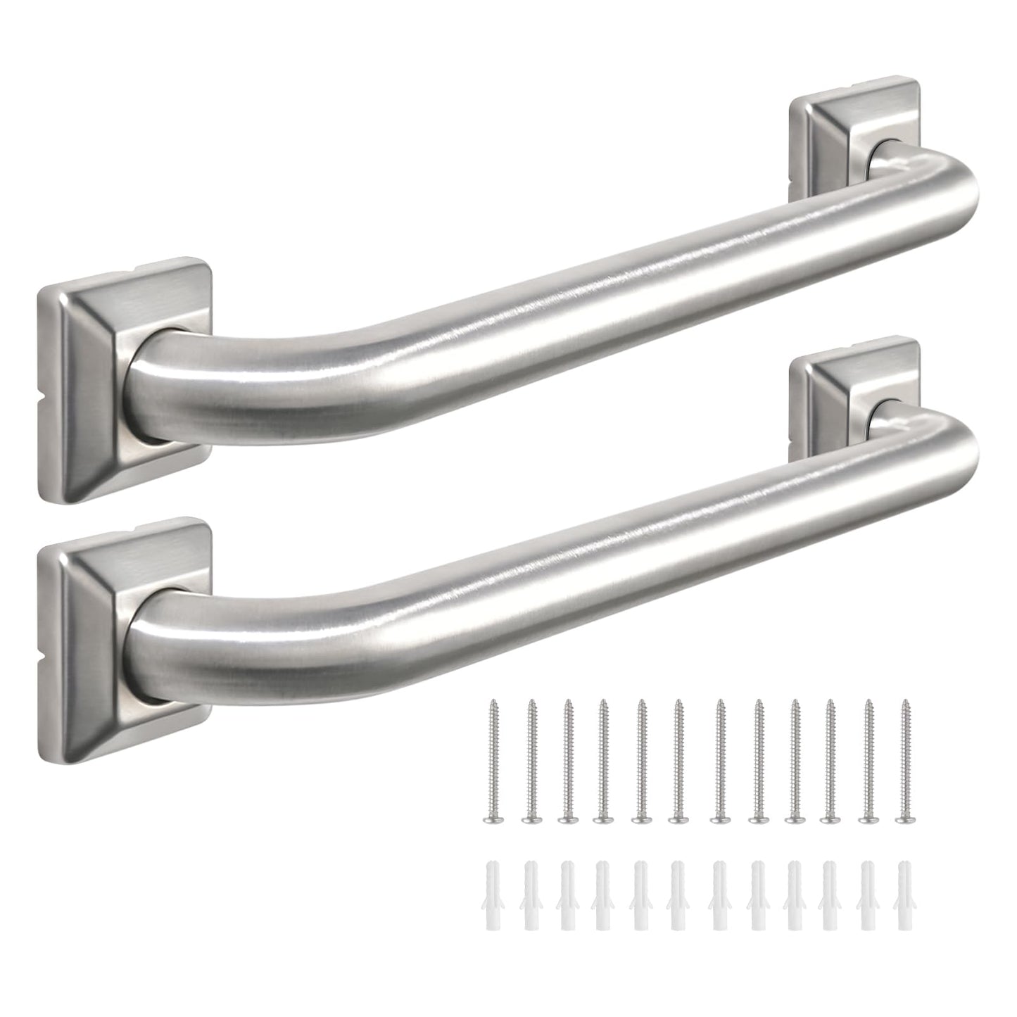 Bathroom Grab Bars Stainless Steel Handrail ADA Compliant 500lbs bathtubs and Showers Toilet Handle Safety for Handicap, Elderly, Disabled, Injury (24inches 2 Pack)