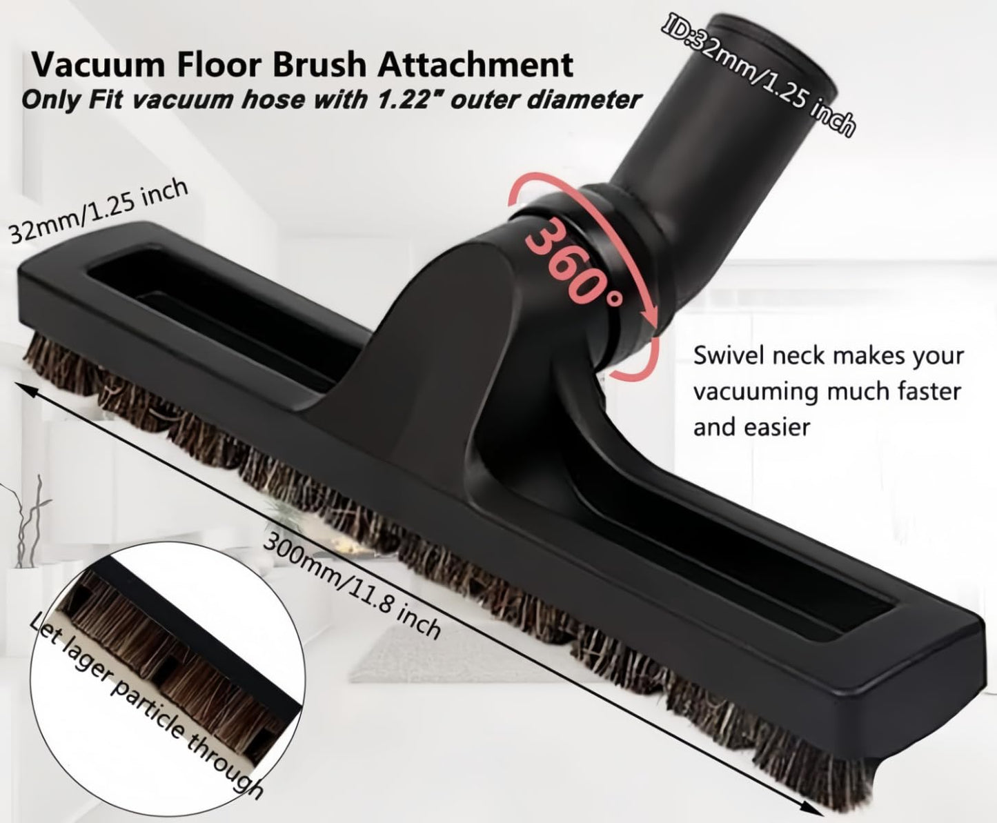 15 Pcs Universal Vacuum Attachments & Brushes for Shop Vac Accessories - 2 1/2" to 1 1/4" Hose Adapter, 1 7/8" to 1" Vacuum Hose Adapter, 1 1/4" for Shop Vac Cleaner Attachments