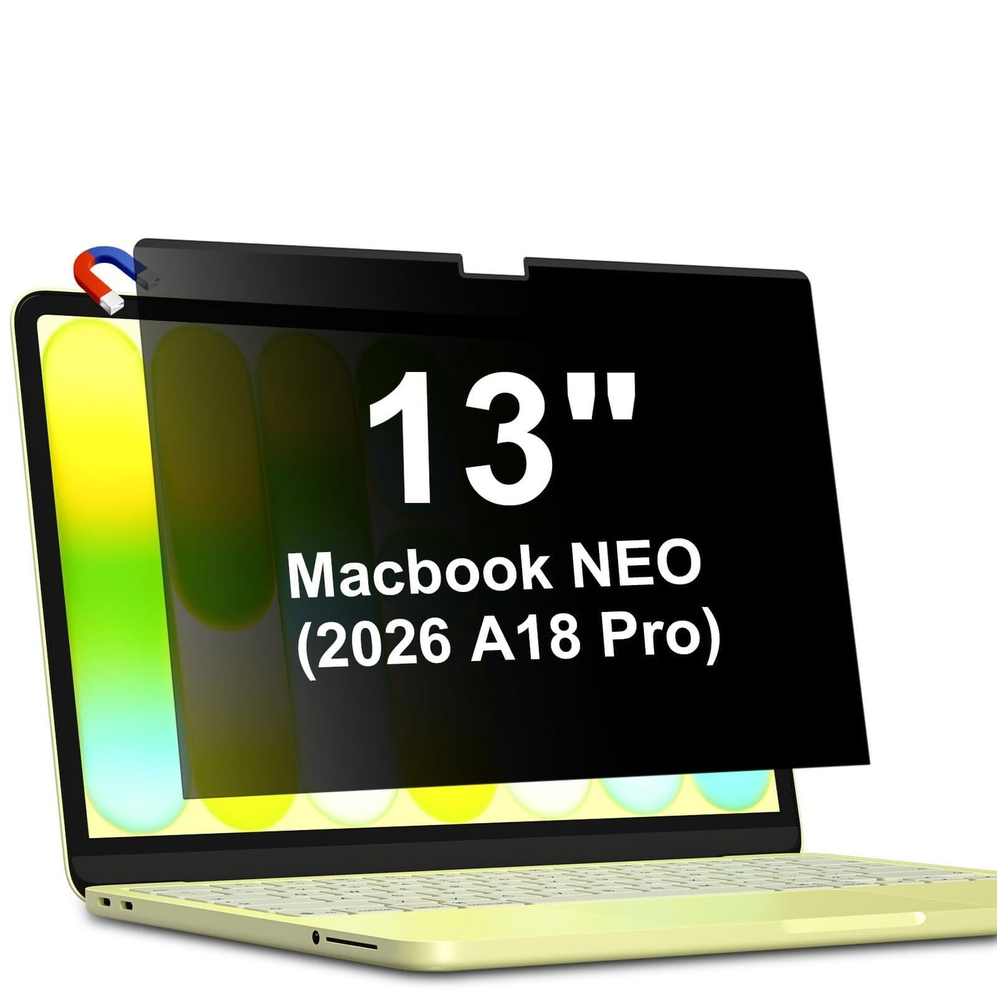 LUSA DESIGN Neo 13Inch Magnetic Privacy Screen Protector for MacBook Neo 13 Inch (A18 Pro, 2026), Anti Peeping Anti Blue Light Anti Glare Removable Laptop Privacy Screen Shield