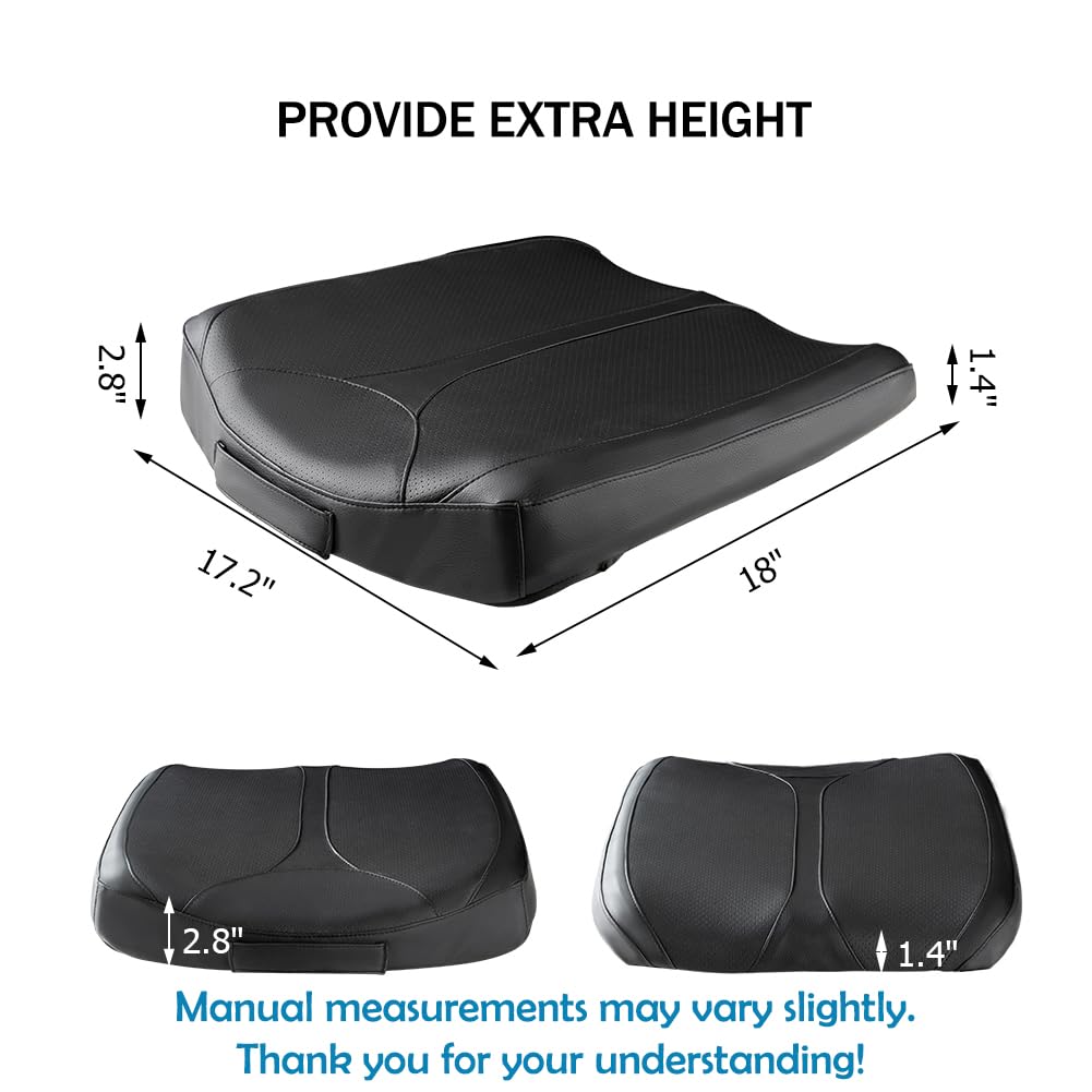 QYILAY Leather Car Memory Foam Heightening Seat Cushion for Short People Driving,Hip(Coccyx/Tailbone) and Lower Back Pain Relief Butt Pillows,for Truck,SUV,Office Chair,Wheelchair,etc.