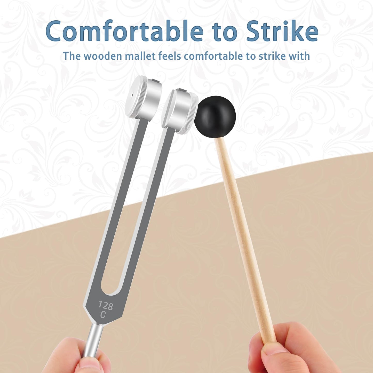 EASTROCK Tuning Fork Set for Music Therapy Yoga - 4pcs Tuned Forks (MI 528 hz, 128 hz, 256 hz, 512 hz) for Sound Healing Meditation Energy Work
