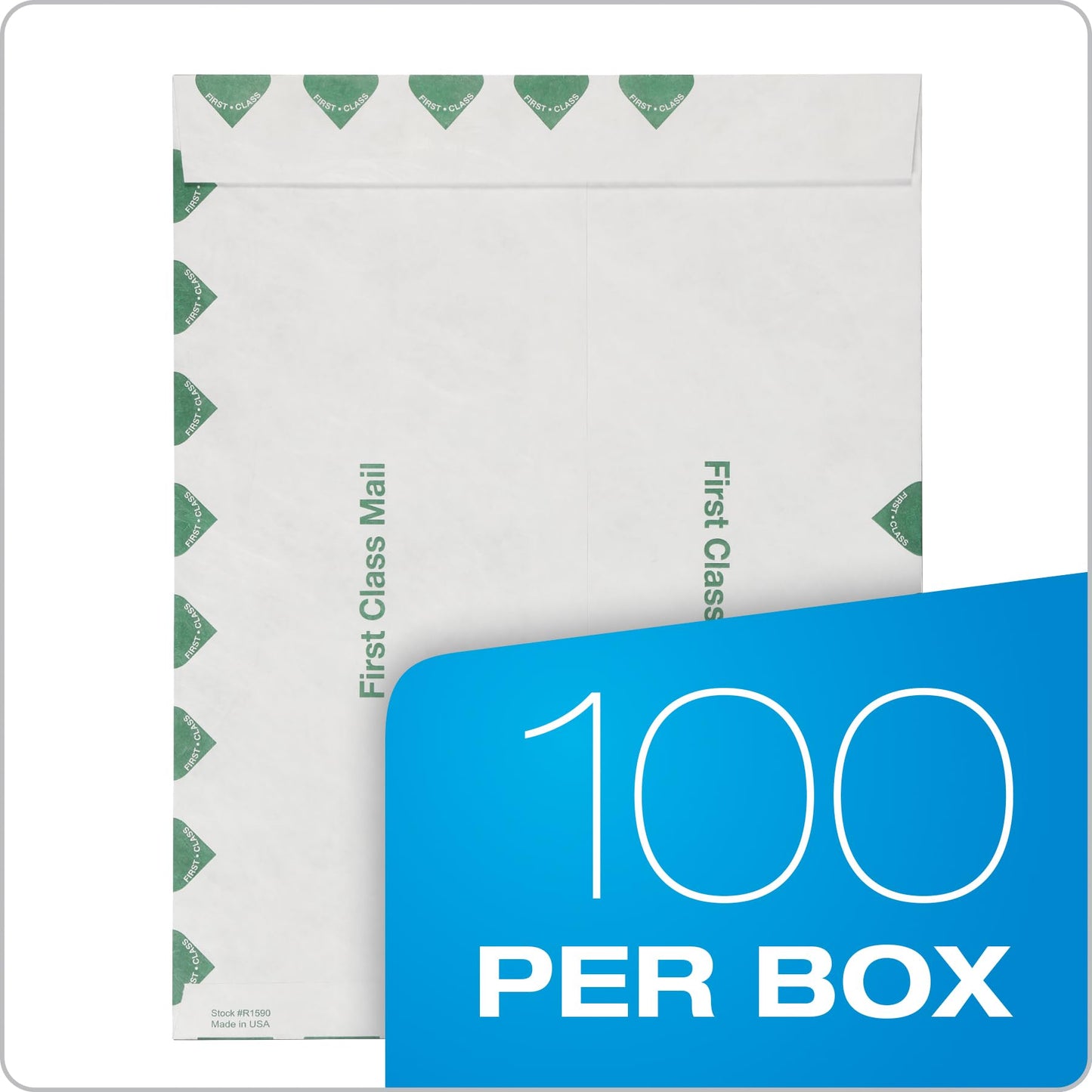 Quality Park Tyvek Open End First-Class 10 X 13 Inch White Envelopes 100 Count (R1590)