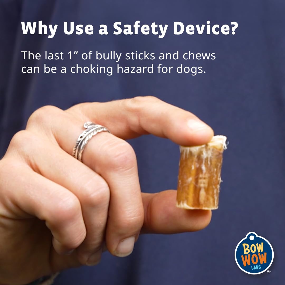 Bow Wow Labs Buddy Safety Device | Bully Stick & Chew Holder for Dogs | BPA-Free | Helps Prevent Choking | Dishwasher Safe (XS)