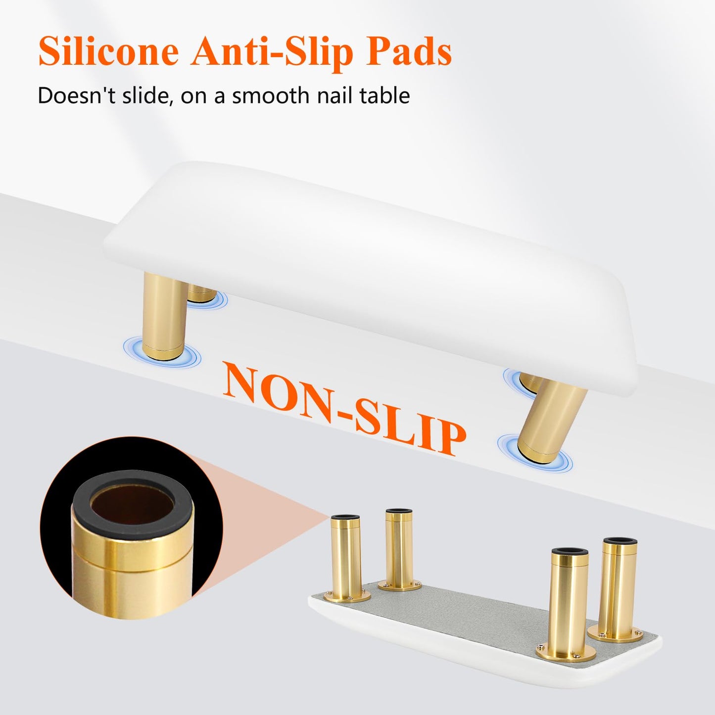 Arm Rest for Nails Tech, Adjustable Height, Nail Arm Rest Manicure Hand Rest Stand with Non-Slip Aluminum Alloy Legs, HR601