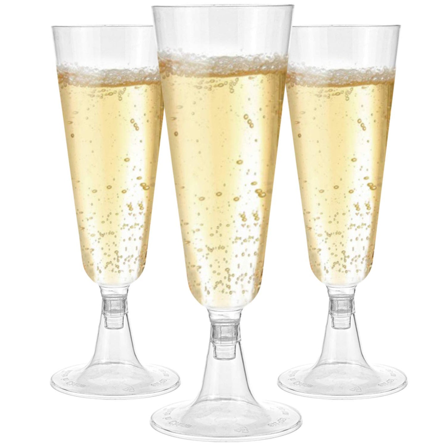 Hedume 100 Pack Champagne Flutes, 5oz Disposable Clear Plastic Champagne Glasses, Toasting Flute Set for Mimosas, Bloody Mary's, Wine Glasses, Sodas, Cocktail Cups, Parfaits, Sundaes etc