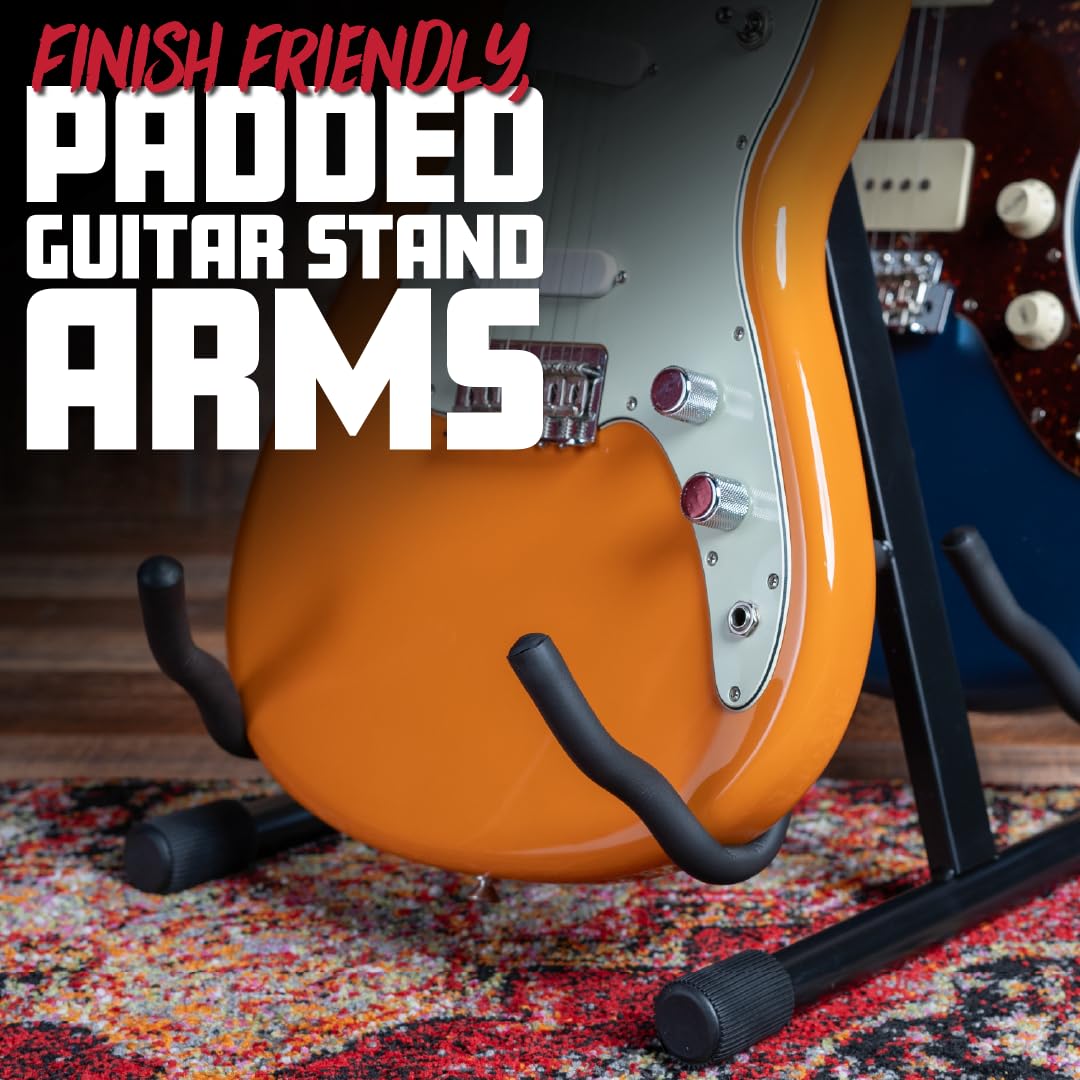 Rok It A-Frame Double Guitar Stand; Holds Most Standard Electric and Acoustic Guitars (RI-GTRAU2X)