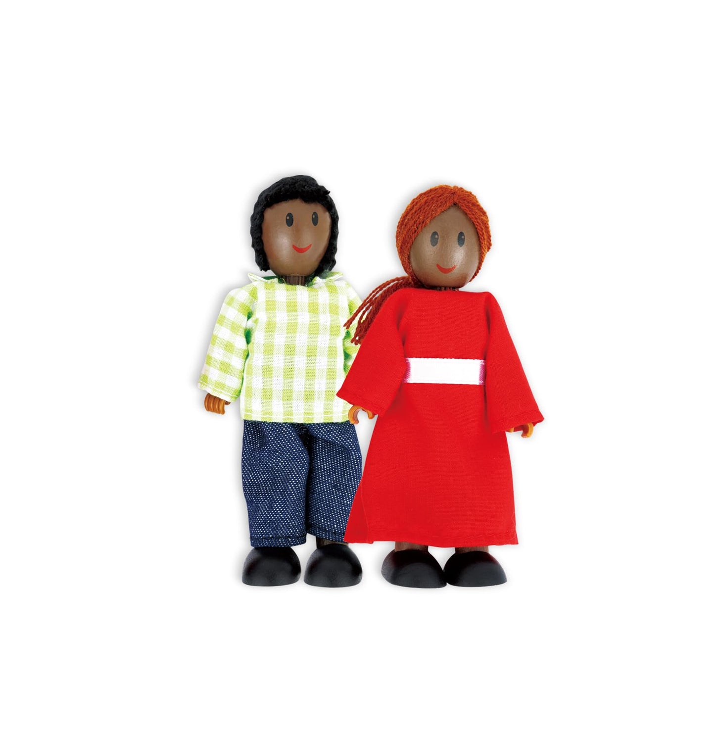 Hape African American Wooden Doll House Family