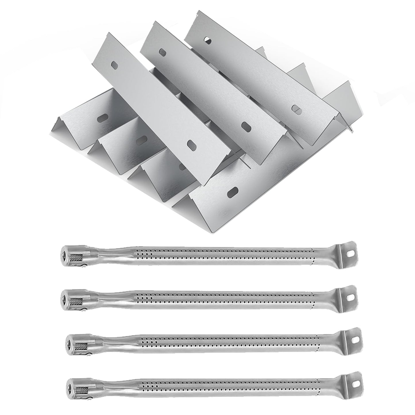 BQMAX Replacemrnt Parts for Napoleon Grill Rogue Series and Prestige 500, 7-Pack Heat Plates & 4-Pack Tube Burners, Stainless Steel Heat Sheild Plate, Heat Tents, BBQ Grill Burner