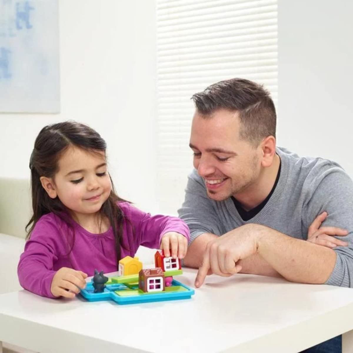 SmartGames - Les Trois Petits Cochons Deluxe - Remue-Méninges Éducatif - Jeu de logique et de Réflexion à Plusieurs Niveaux - 3 ans + - 1 joueur - 518853.