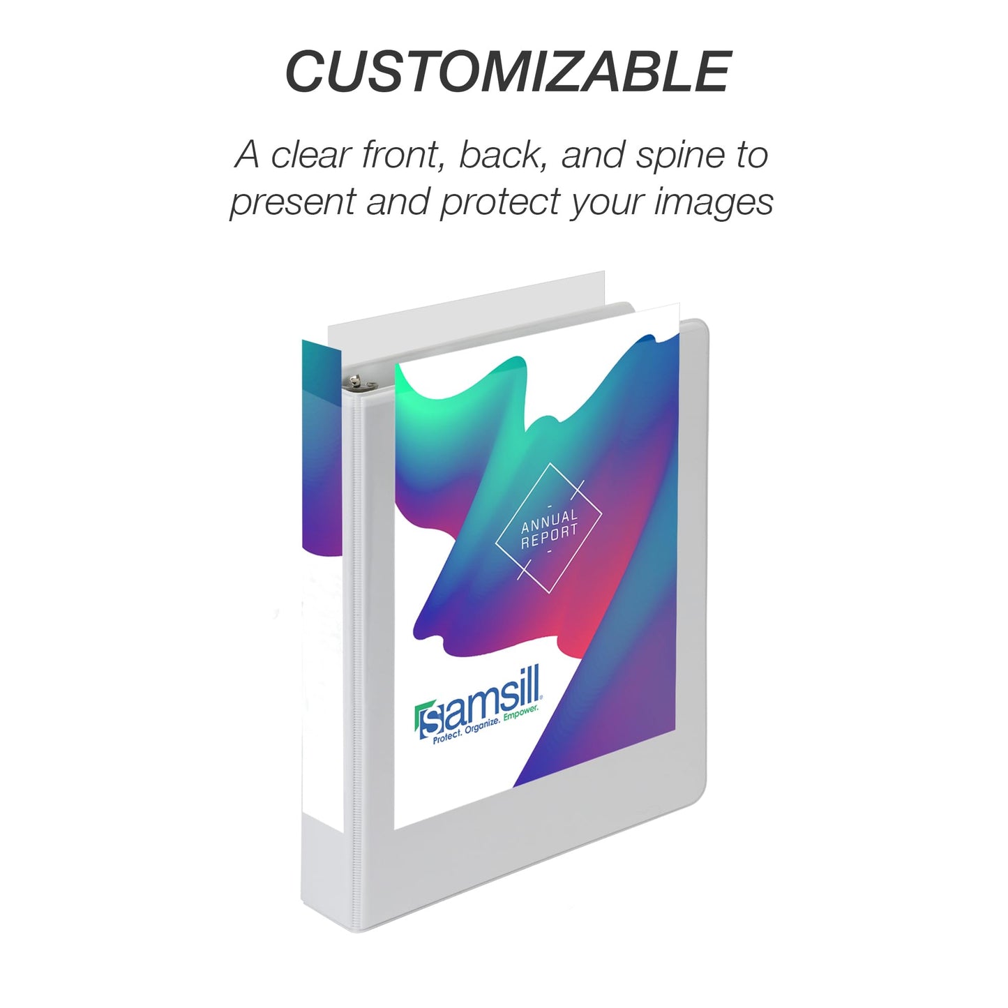 Samsill Economy 1 Inch Mini 3 Ring Binder, Made in The USA, Round Ring Binder, Non-Stick Customizable Cover, White, 6 Pack