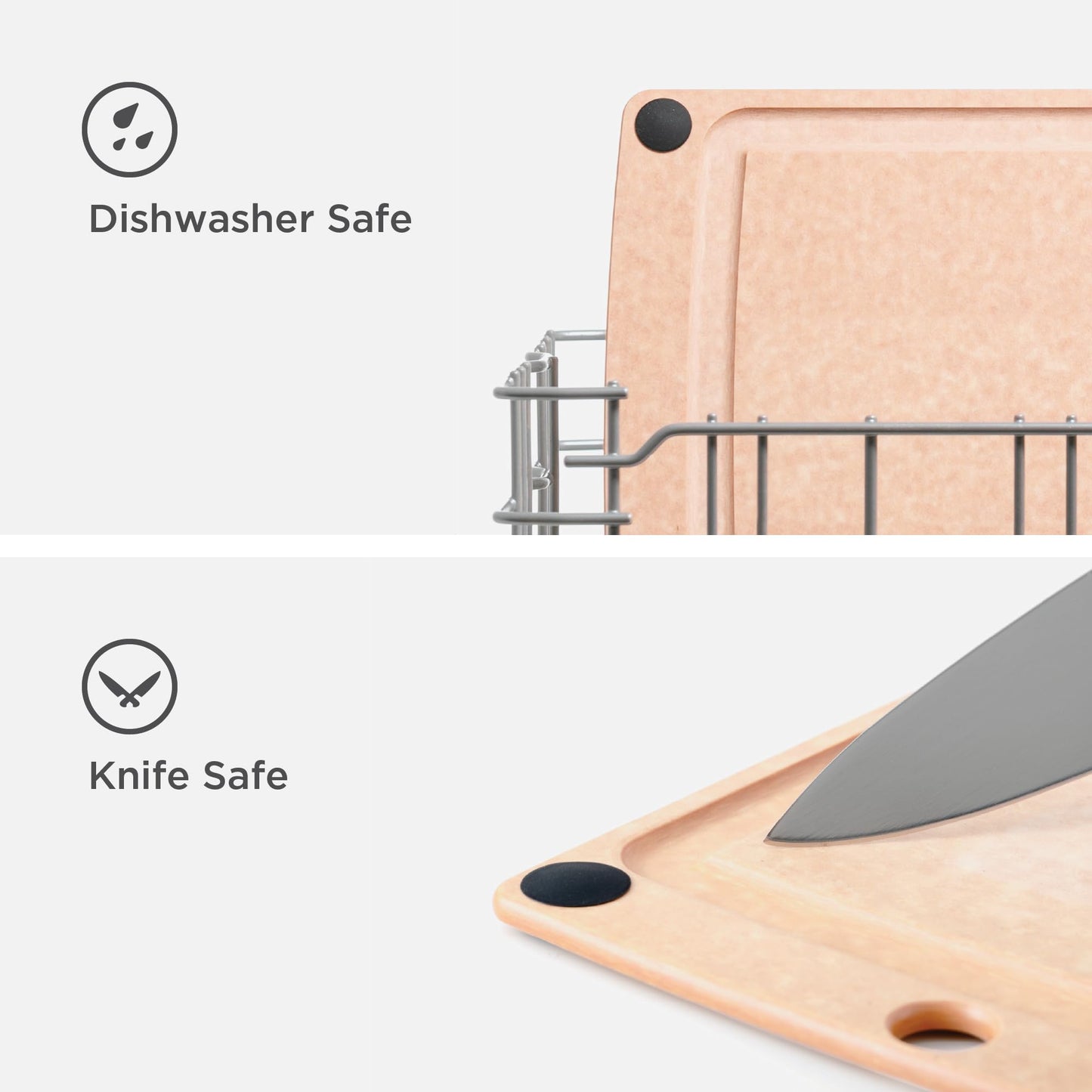 Epicurean All-in-One Cutting Board with Non-Slip Feet and Juice Groove, 14.5" by 11.25", Natural