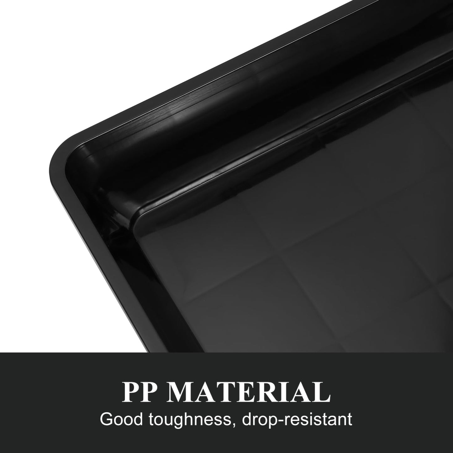 BESTonZON 2Pcs 16 Inch Square Plant Saucer Trays Heavy Duty Plastic Drip Trays for Indoor and Outdoor Pots