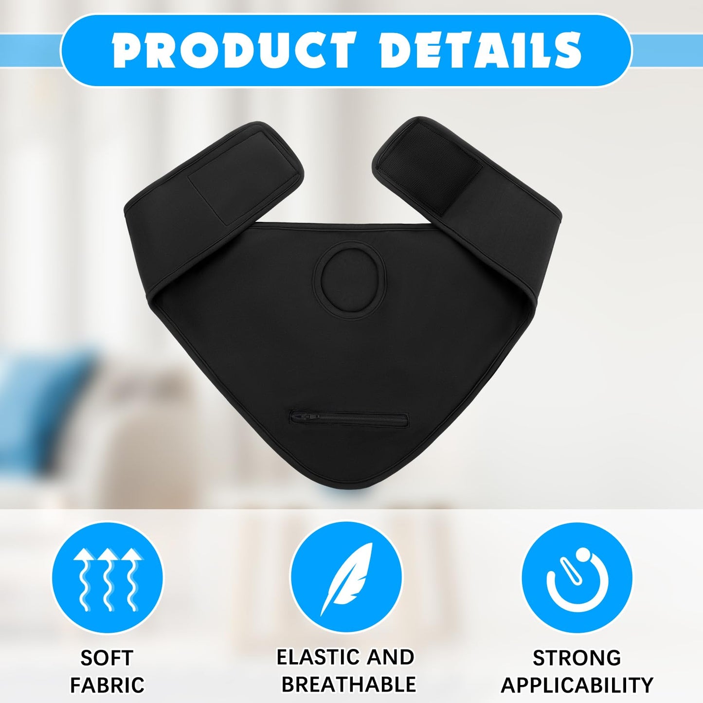 Liitrsh 2 Pcs Ostomy Bag Covers Colostomy Supplies Ostomy Wrap for Men Women Sport Swimming Showering(Large,Black, Dark Blue)