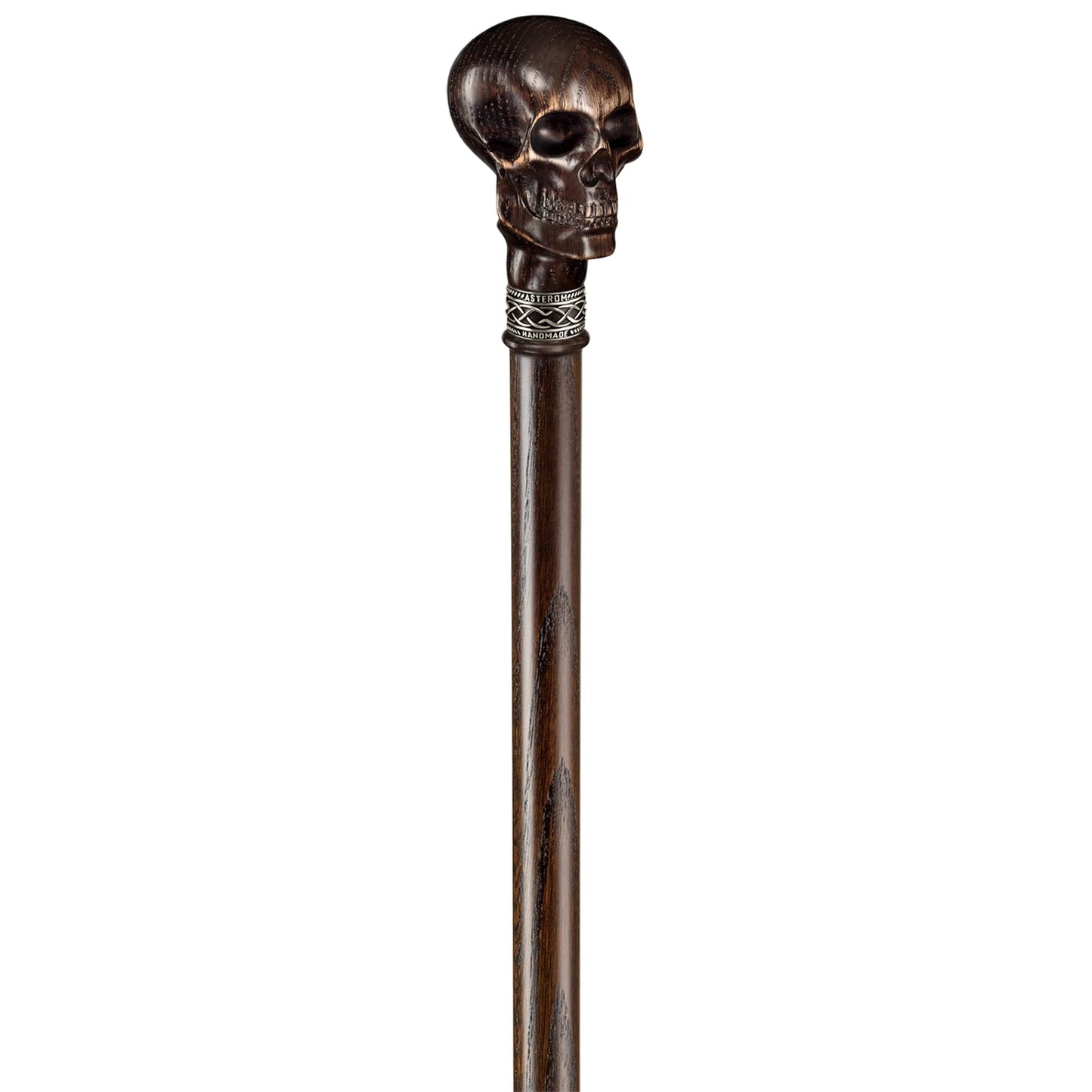 Asterom Unique Carved Wood Walking Cane for Men and Women - Yorick - Handmade Skull Walking Stick Cool Gothic Cane