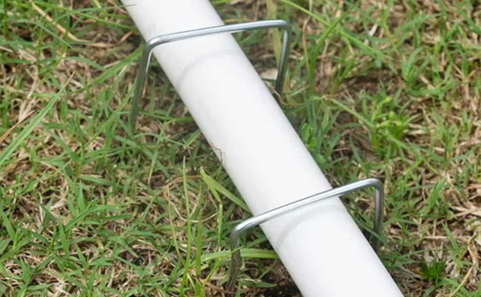 Artilife Landscape Fabric Staples with Gaskets,Galvanized Steel Landscape Staples,6” Length 11 Gauge Landscape Fabric Pins,U Shape Landscaping Staples for Weed Barrier (200pcs 6")