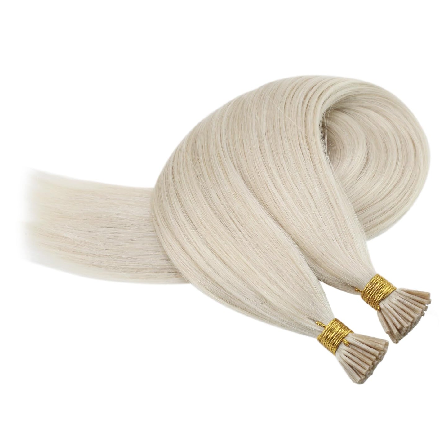 Sunny Hair I Tip Hair Extensions Real Human Hair 50g Straight Remy Human Hair Extensions for Women Itip White Platinum Blonde 14inch