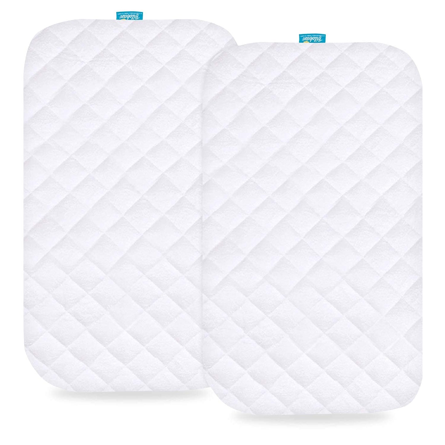 Biloban Waterproof Bassinet Mattress Pad Cover(35"x21"), 2 Pack, Ultra Soft Surface, Quilted Bassinet Mattress Protector Fit for TCBunny 2-in-1/Fodoss/Besrey Baby Bedside Sleeper, White