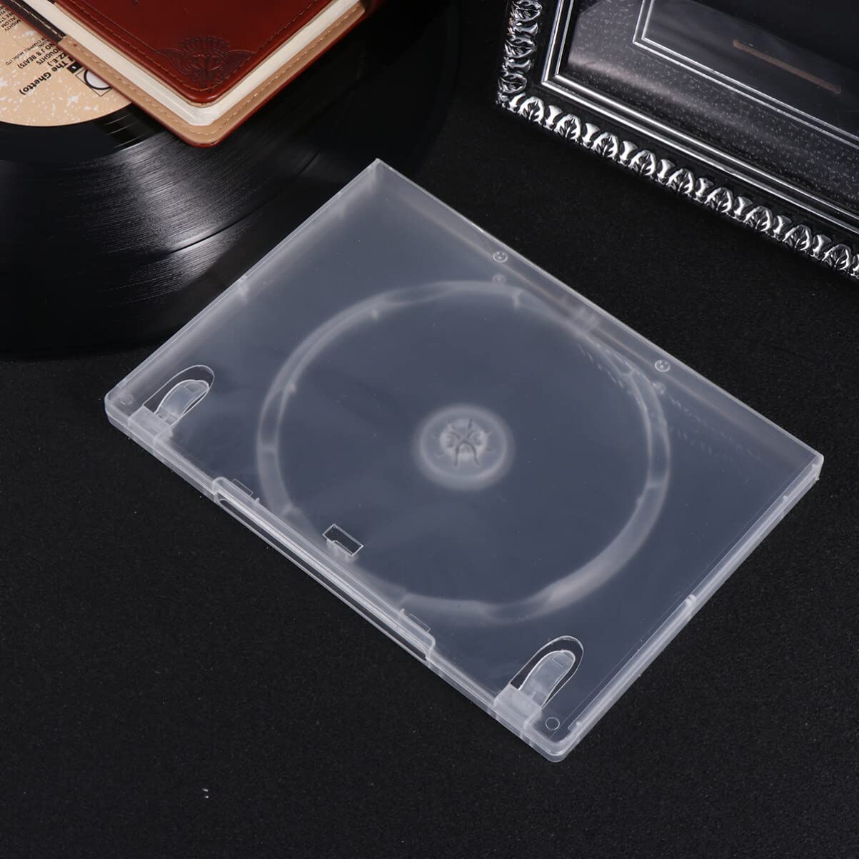 Hemobllo 6-Pack Clear CD/DVD Storage Cases 19x13.5x1.4 cm PP – Holds 15 Discs Each, Label Window for Quick ID, Slim Portable Organizer for Travel, Car & Home Media Libraries