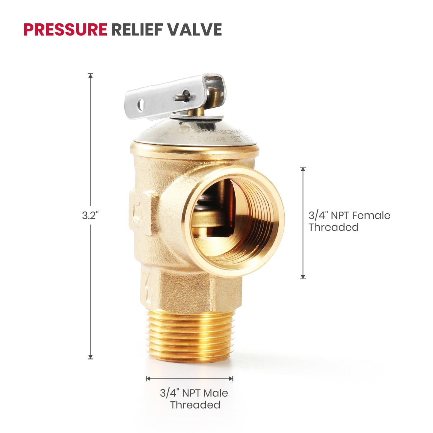 GASLAND 3/4 Inch IPS Isolator Tankless Water Heater Service Valve Kit, with Pressure Relief Valve, Clean Brass Construction