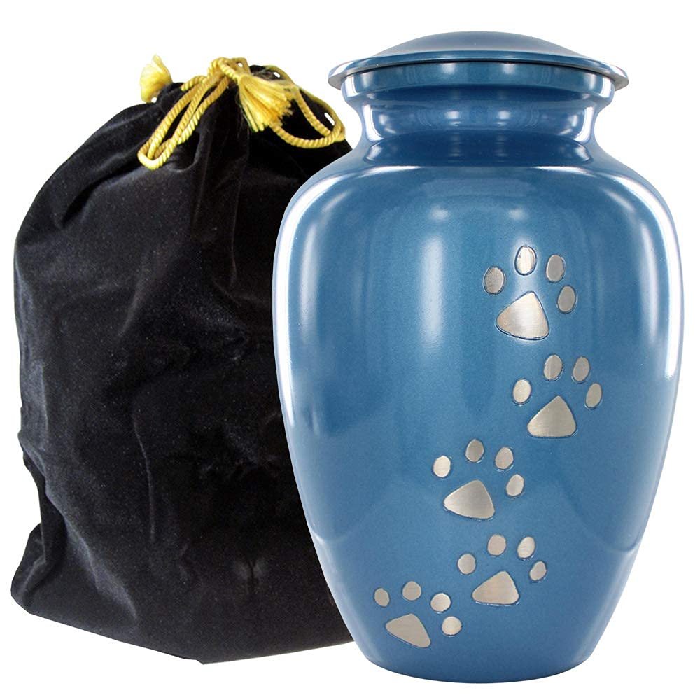 Trupoint Memorials Pet Urn for Dogs and Cats Ashes - A Loving Resting Place for Your Special Pet, Cat and Dog Urns for Ashes, Pet Cremation Urns - Blue, Small Pets up to 8 Kg