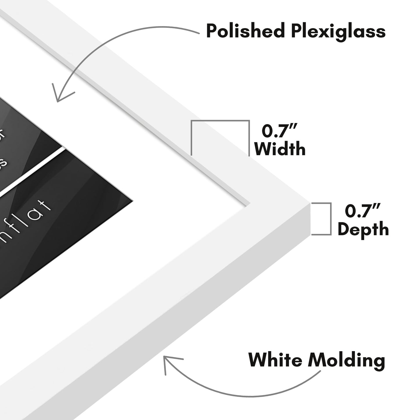 Americanflat 17x23 Picture Frame with Polished Plexiglass - Use as 13x19 Frame with Mat or Display 17x23 Photo Without Mat - Streamline Collection - Thin Border Picture Frames for Wall - White