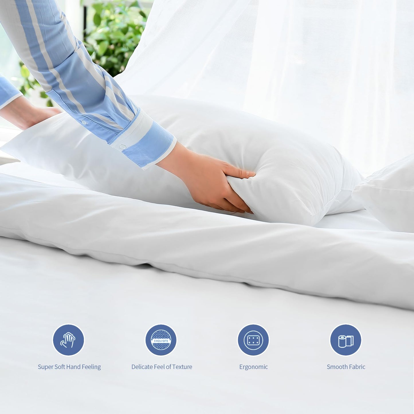Sherwood Hotel Collection Bed Pillows for Sleeping 2 Pack King Size, Soft Microfiber Cover and 3D Super Soft Down Alternative Filled White Pillows (King)