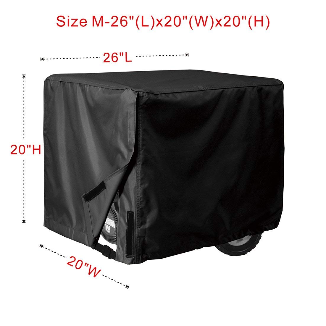 Porch Shield Waterproof Universal Generator Cover 26 x 20 x 20 inch - for Most Generators 3000-5000 Watt, Black