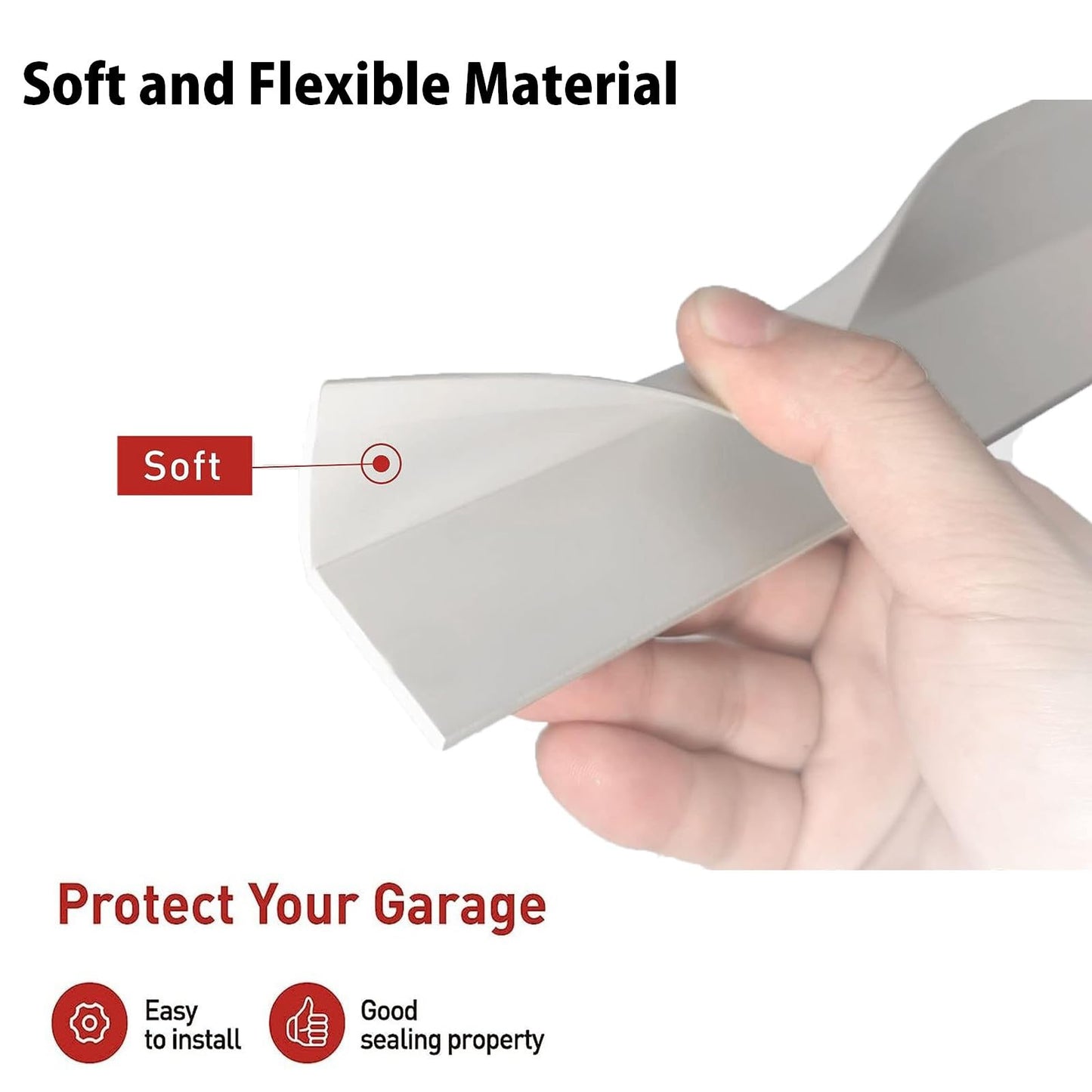 Apoctsddo Garage Door Seal Top and Sides, 34FT Garage Door Weather Stripping, Universal Weatherproofing Insulation Kit, Prevents Drafts, Easy Installation, Energy Saving Trim Seal