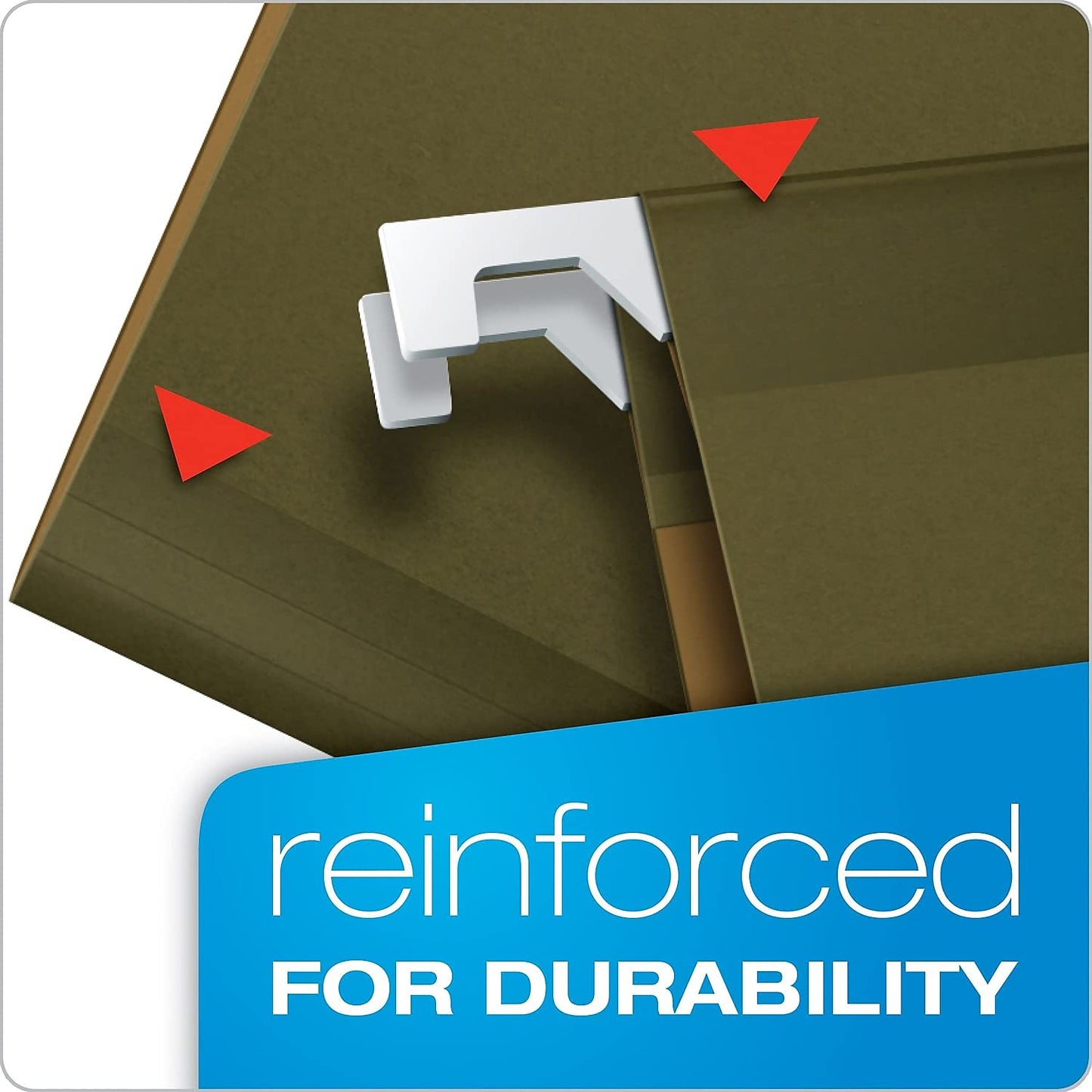 Pendaflex Hanging File Folders, Ready-Tab Reinforced, Letter Size, 5 Built-In Tabs, Standard Green, Durable for Filing Systems, 25 Folders/Box