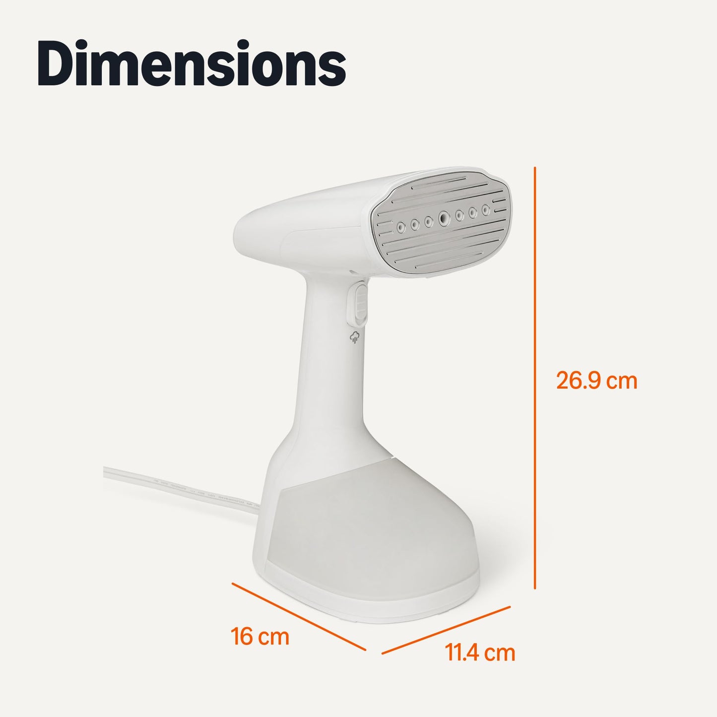 Amazon Basics Handheld Garment Steamer for Clothes, 1500W Turbo Extreme Steam, Travel Must Have with Dual Steam Modes, Auto Shut-off & Fabric Accessories, White