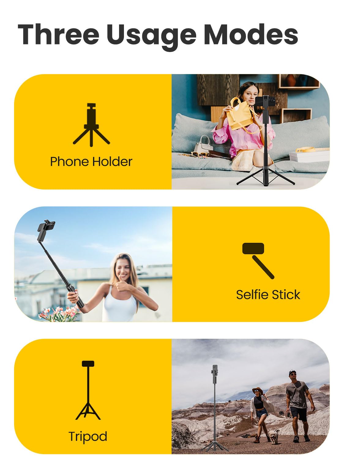 AOCHUAN Face Tracking Tripod for iPhone,57'' Expandable Selfie Stick for iPhone,Phone Tripod for Android with Remote, No APP,Gesture Control,Content Creator Essentials for YouTube, Tiktok,Smart M3